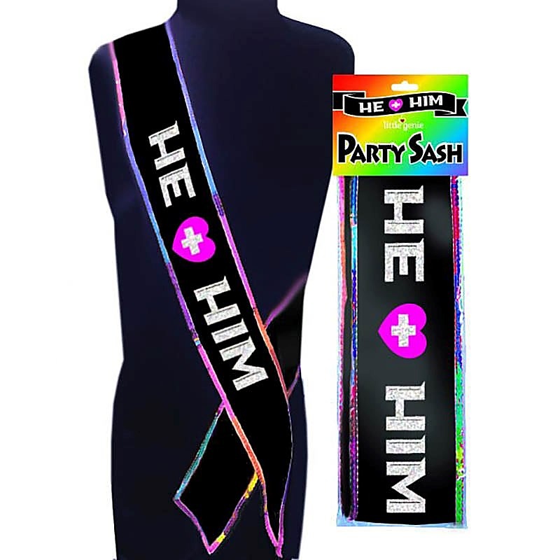 Premium He + Him Party Sash by Little Genie - Sex Games, Coupons and Tricks