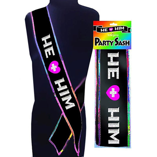 He + Him Party Sash by Little Genie - Sex Games, Coupons and Tricks
