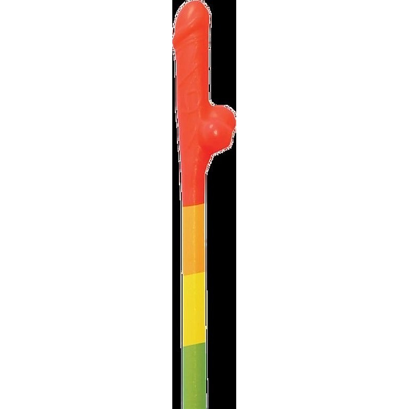 Hott Products Rainbow Pecker Straws (10 Pack) Party Drinking Straws - Bachelorette and Bucks