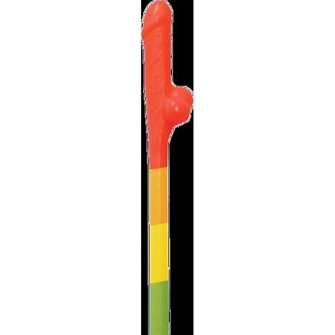 Hott Products Rainbow Pecker Straws (10 Pack) Party Drinking Straws - Bachelorette and Bucks