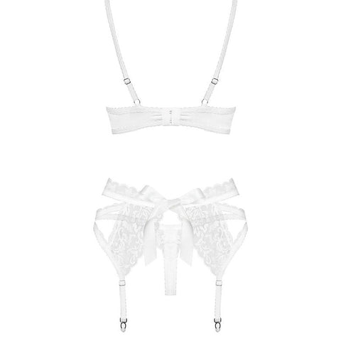 Premium Lacy White Set 3 Piece by Obsessive - Bras and Bra Sets