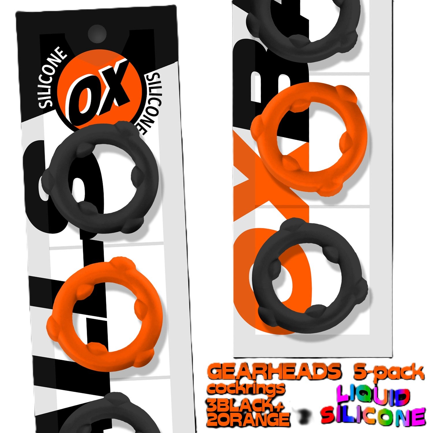 Oxballs Gearheads 5 Pack Spinner Cock Rings - Cock Ring Sets