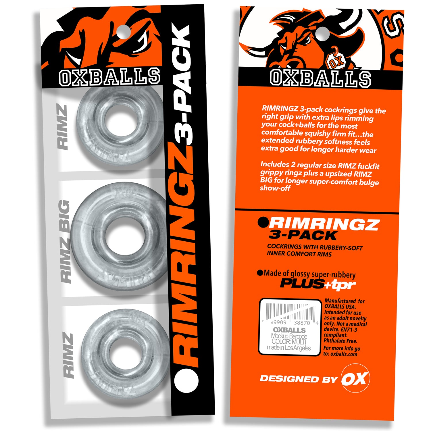 Oxballs Rimringz Multi Size 3 Pack Cock Rings - Cock Ring Sets