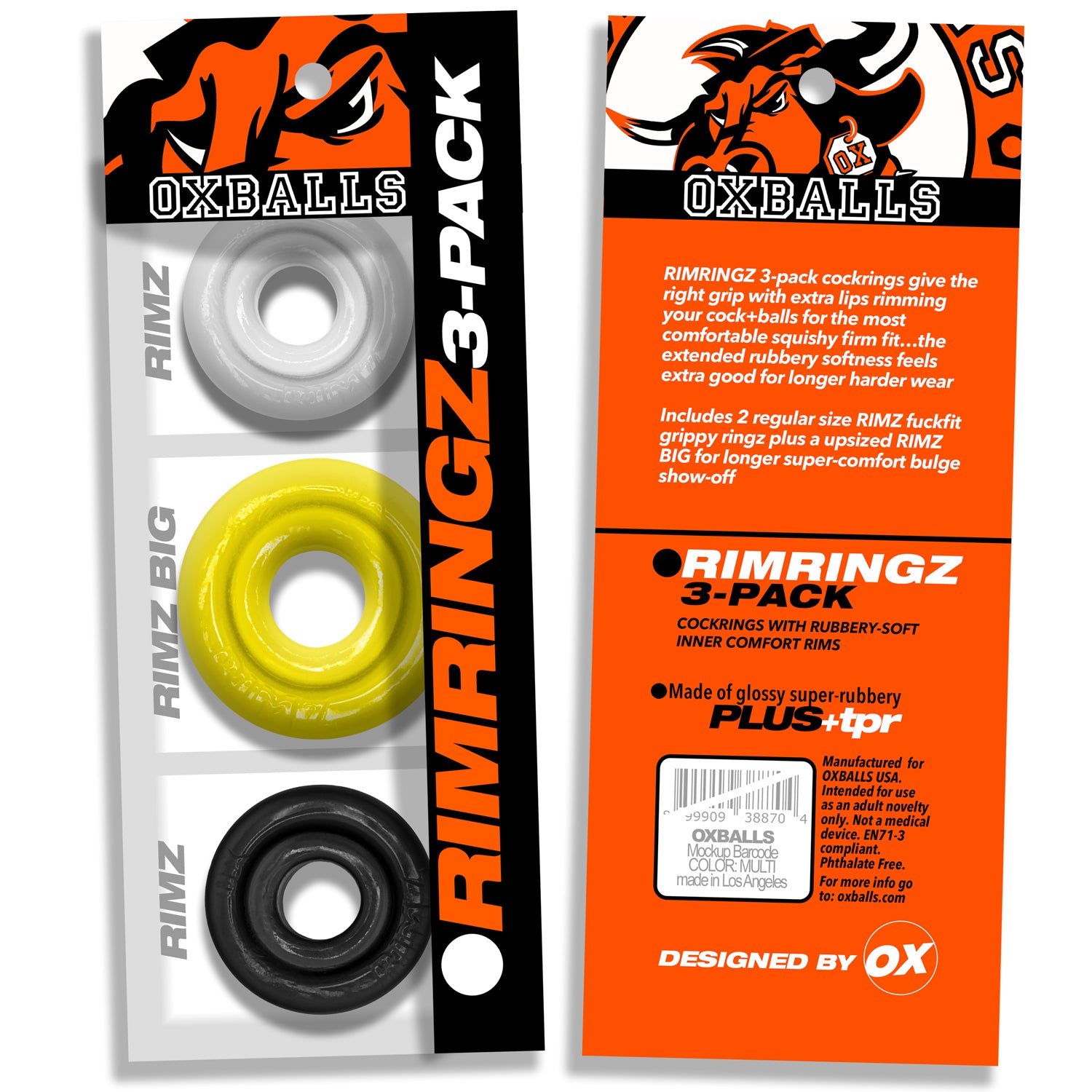 Oxballs Rimringz Multi Size 3 Pack Cock Rings - Cock Ring Sets