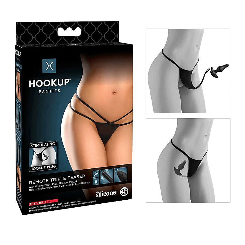 HOOKUP Remote Triple Teaser With Butt Plug by Pipedream - Remote Control Vibrators