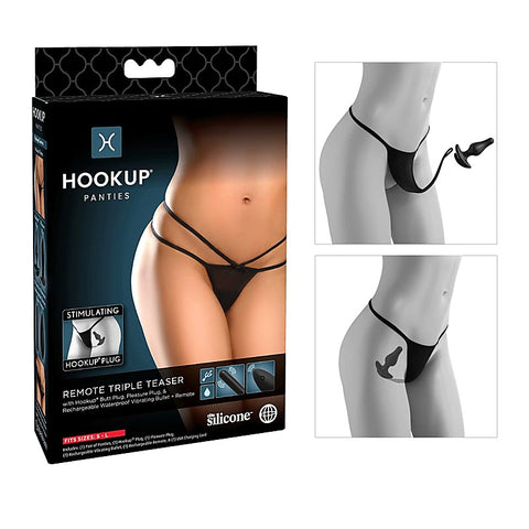 HOOKUP Remote Triple Teaser With Butt Plug by Pipedream - Remote Control Vibrators