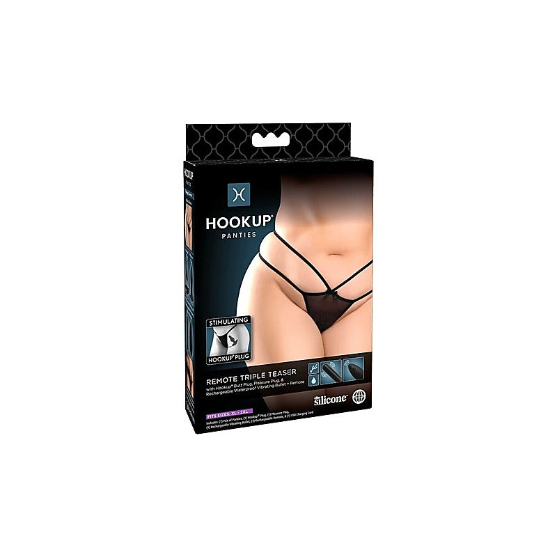 HOOKUP Remote Triple Teaser With Butt Plug by Pipedream - Remote Control Vibrators