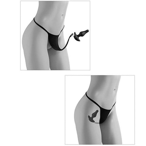 HOOKUP Remote Bowtie Bikini With Anal Plug by Pipedream - Bras and Bra Sets