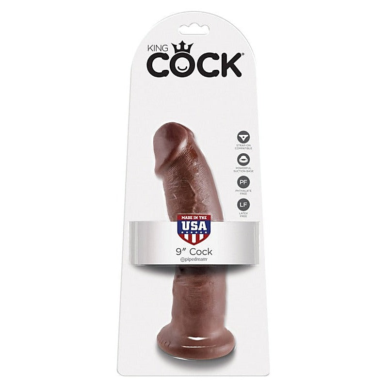 King Cock 9 Inch Realistic Dong with Suction Cup - Realistic Dildos