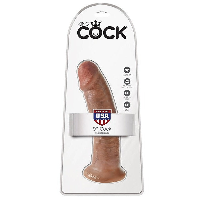 King Cock 9 Inch Realistic Dong with Suction Cup - Realistic Dildos