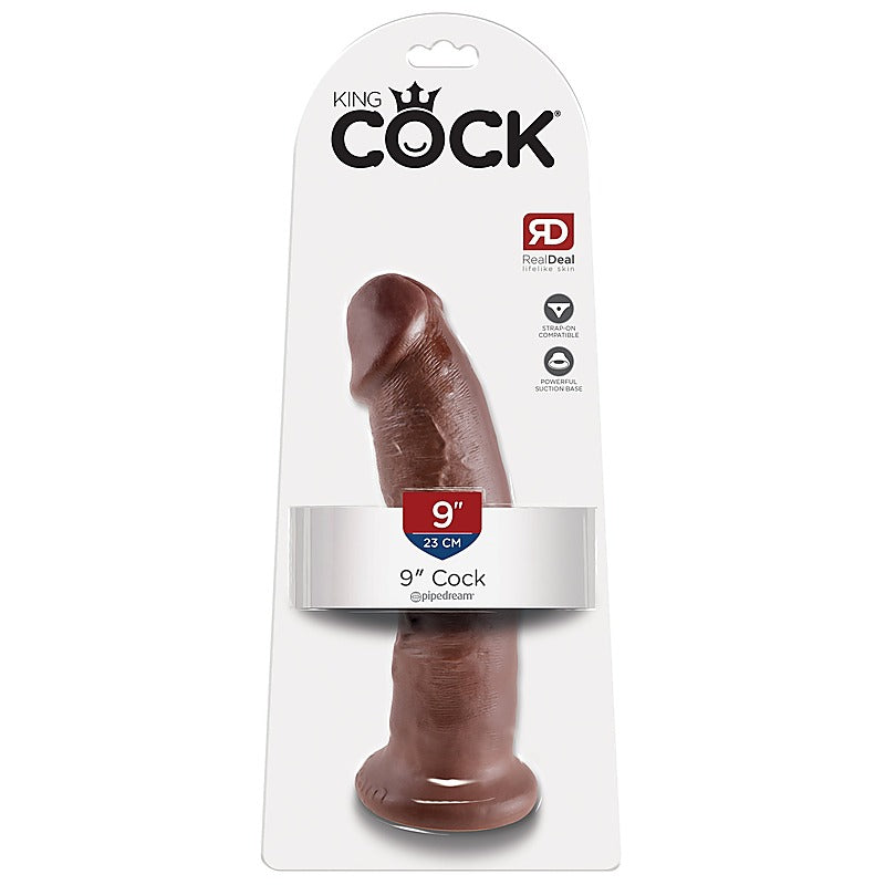 King Cock 9 Inch Realistic Dong with Suction Cup - Realistic Dildos