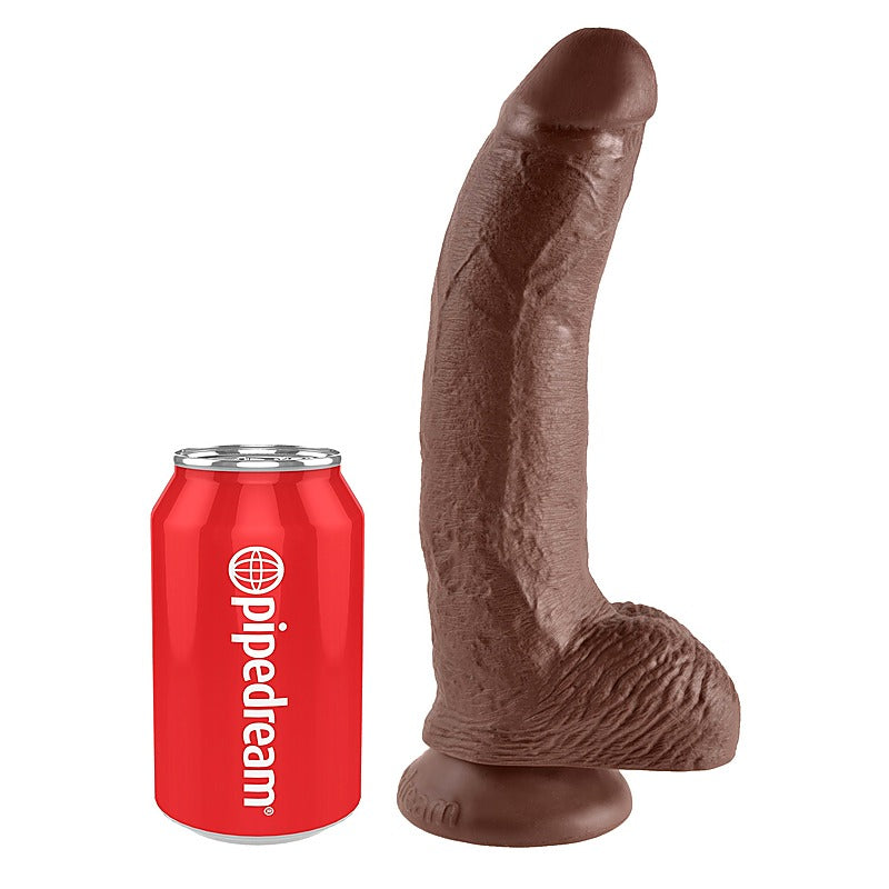 King Cock 9 Inch Suction Cup Realistic Dong with Balls - Realistic Dildos