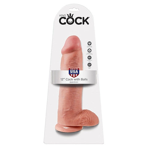 King Cock 12 Inch Suction Cup Realistic Dildo - Realistic Dildos