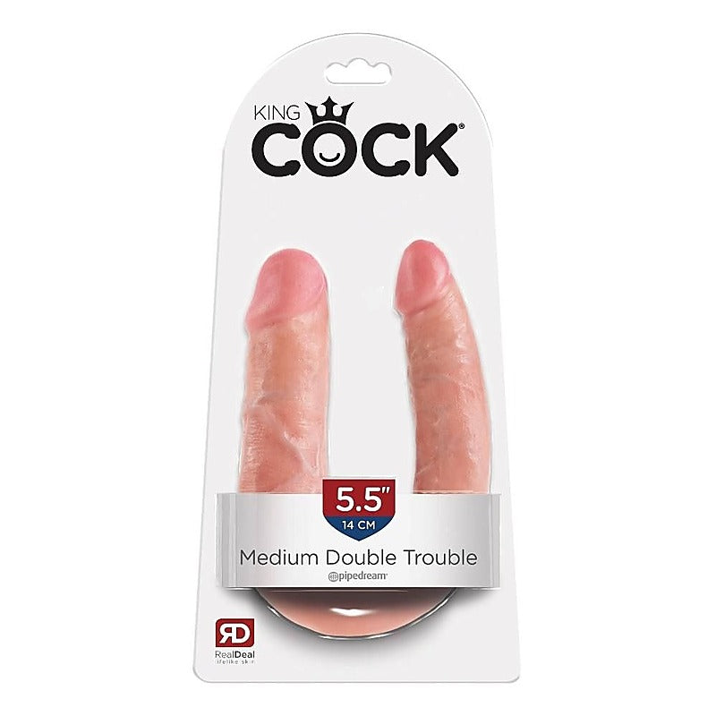 King Cock Double Trouble Realistic Dildo - Double Ender