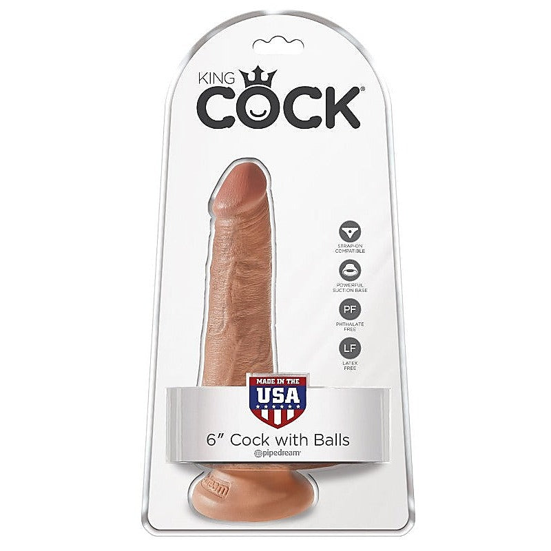 King Cock 6 Inch Suction Cup Realistic Dildo - Realistic Dildos