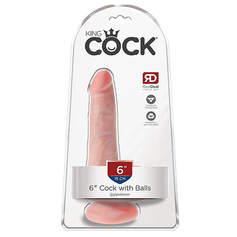 King Cock 6 Inch Suction Cup Realistic Dildo - Realistic Dildos