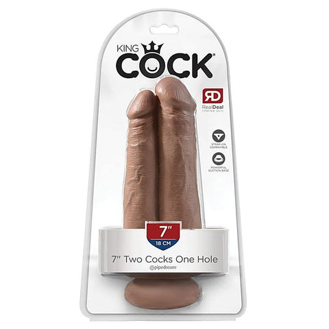 King Cock Two Cocks One Hole Realistic Double Dildo - Double Ender
