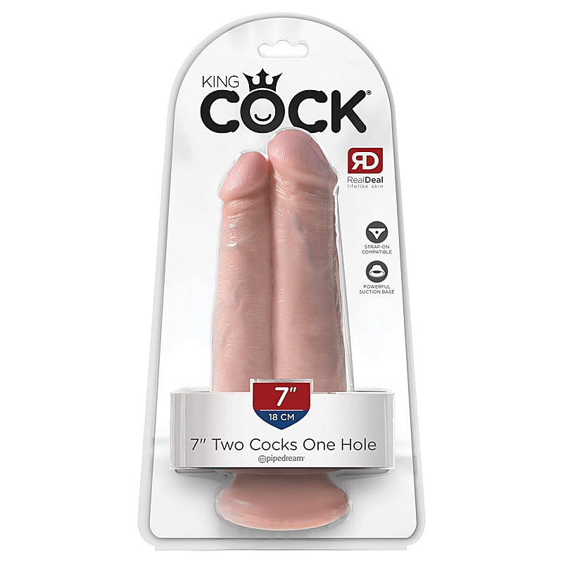 King Cock Two Cocks One Hole Realistic Double Dildo - Double Ender