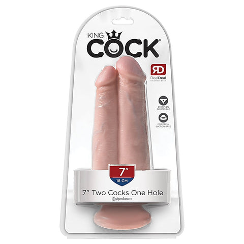 King Cock Two Cocks One Hole Realistic Double Dildo - Double Ender