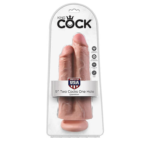 King Cock Two Cocks One Hole Realistic Double Dildo - Double Ender
