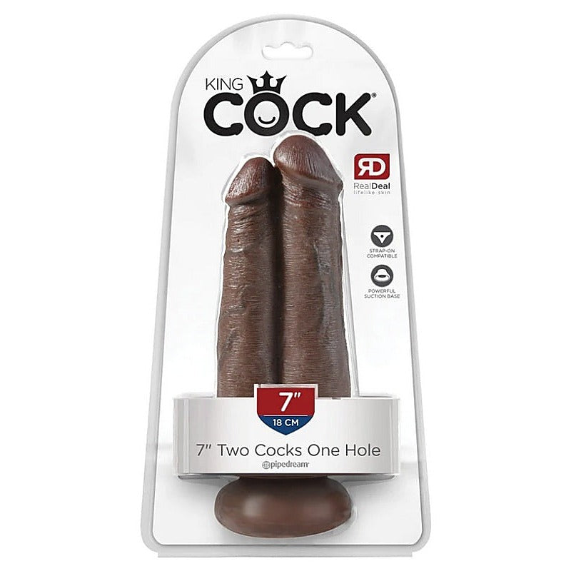 King Cock Two Cocks One Hole Realistic Double Dildo - Double Ender