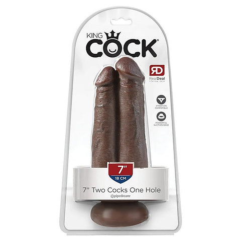 King Cock Two Cocks One Hole Realistic Double Dildo - Double Ender