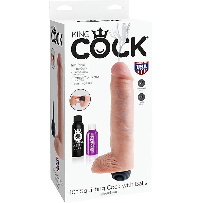 King Cock Squirting Realistic Cock with Balls - Realistic Dildos