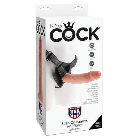 King Cock Strap-On Harness with 9 Inch Realistic Cock - Strap On Sextoys