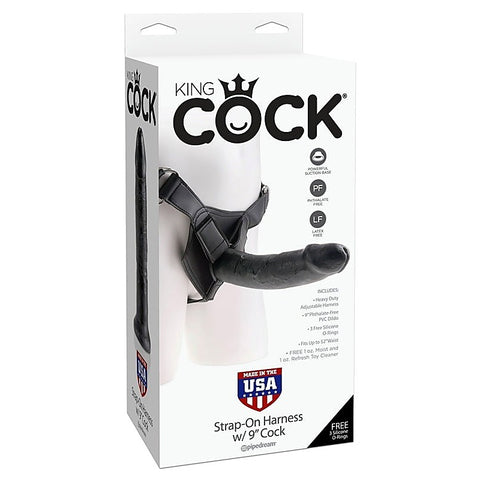 King Cock Strap-On Harness with 9 Inch Realistic Cock - Strap On Sextoys