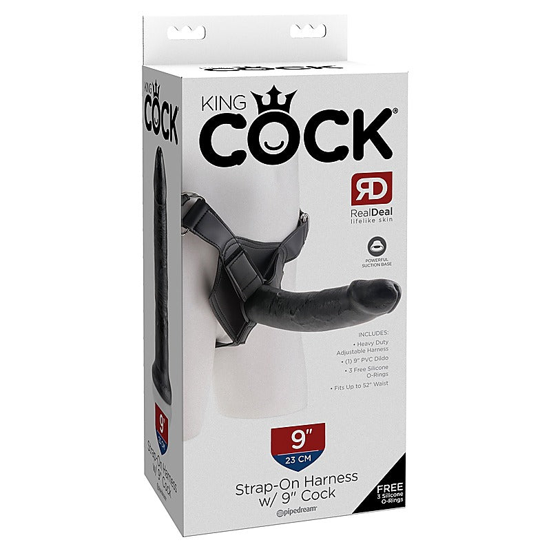 King Cock Strap-On Harness with 9 Inch Realistic Cock - Strap On Sextoys