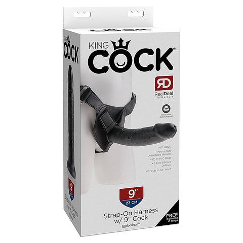 King Cock Strap-On Harness with 9 Inch Realistic Cock - Strap On Sextoys