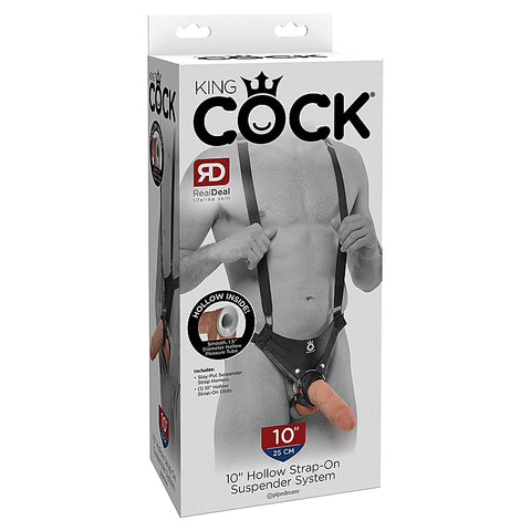 King Cock 10 Inch Hollow Strap-On by Pipedream Products - Strap On Sextoys