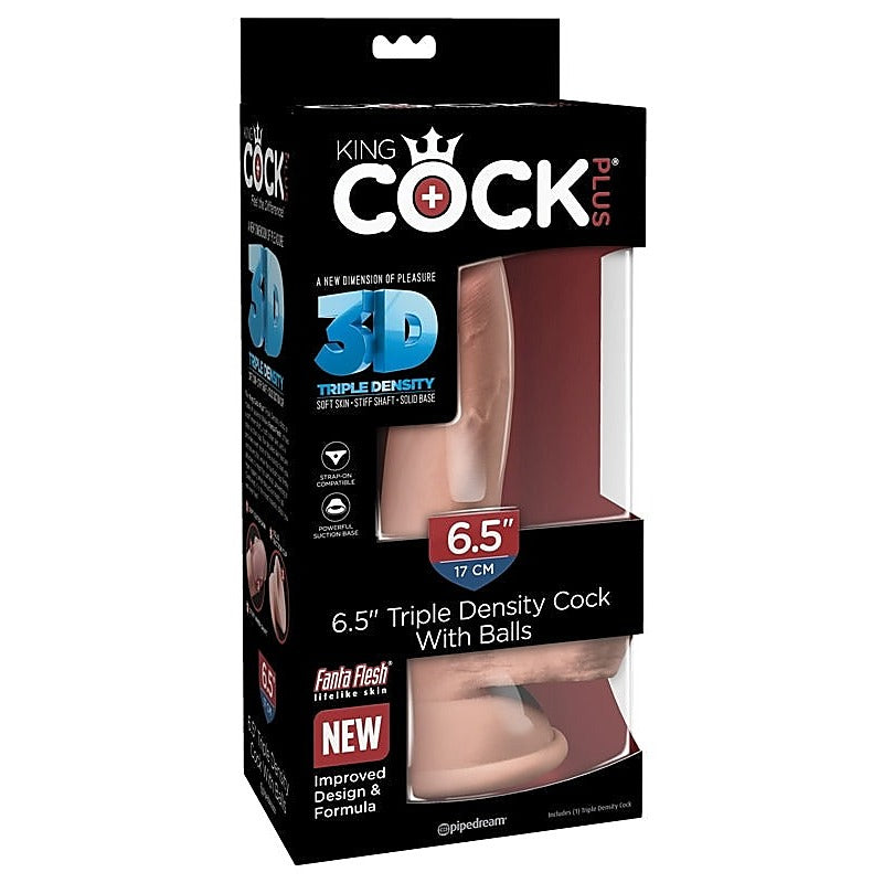 King Cock Plus Triple Density Realistic Cock with Balls - Realistic Dildos