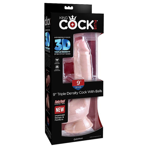 King Cock Plus Triple Density Realistic Cock with Balls - Realistic Dildos