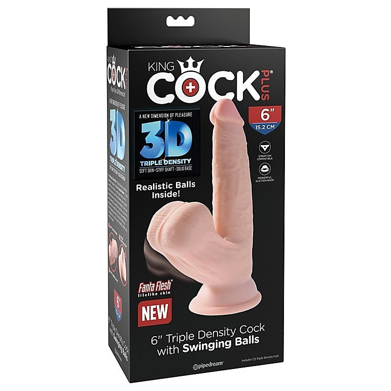 King Cock Plus Triple Density Cock With Swinging Balls - Realistic Dildos
