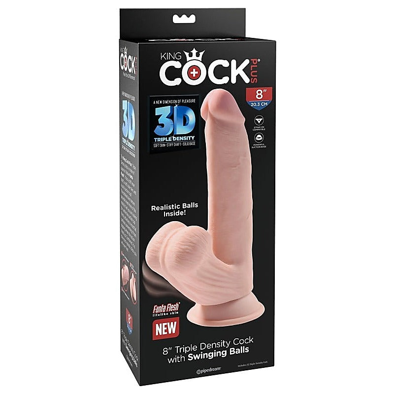 King Cock Plus Triple Density Cock With Swinging Balls - Realistic Dildos