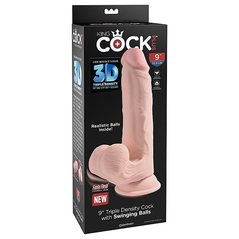 King Cock Plus Triple Density Cock With Swinging Balls - Realistic Dildos