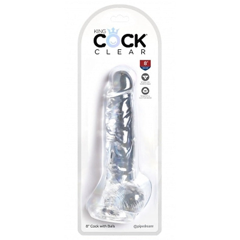 King Cock Clear Realistic Cock with Balls - Realistic Dildos