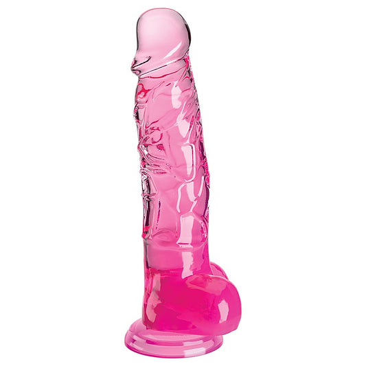 King Cock Clear 8 Inch Realistic Dong with Balls - Realistic Dildos