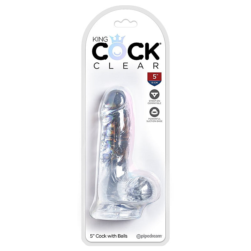 King Cock Clear Realistic Cock with Balls - Realistic Dildos