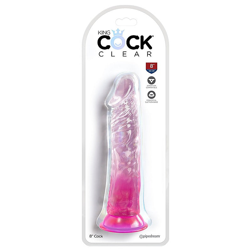 King Cock Clear 8 Inch Realistic Pleasure Dildo - Realistic Dildos
