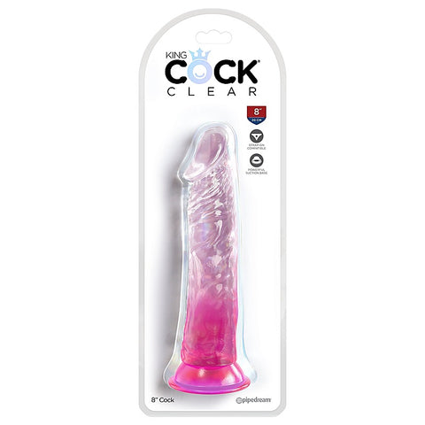 King Cock Clear 8 Inch Realistic Pleasure Dildo - Realistic Dildos