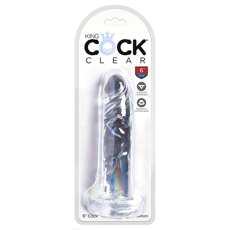 King Cock Clear Realistic Cock With Suction Cup Base - Realistic Dildos