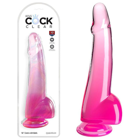 Premium King Cock Clear 10 Inch Realistic Dildo - Realistic Dildos