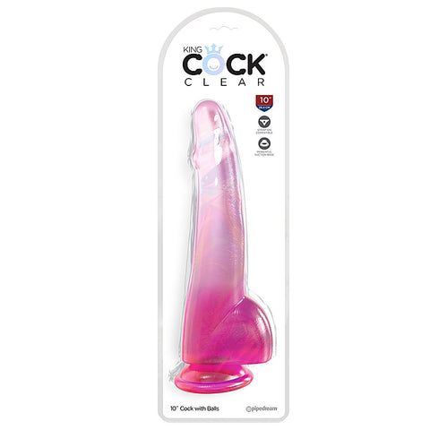 Premium King Cock Clear 10 Inch Realistic Dildo - Realistic Dildos