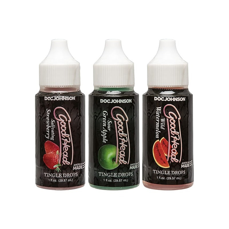 Good Head Tingle Drops Anal Lube 3 Pack by Doc Johnson - Delay and Excite Sprays