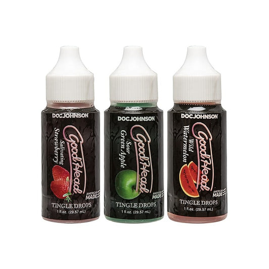 Good Head Tingle Drops Anal Lube 3 Pack by Doc Johnson - Delay and Excite Sprays