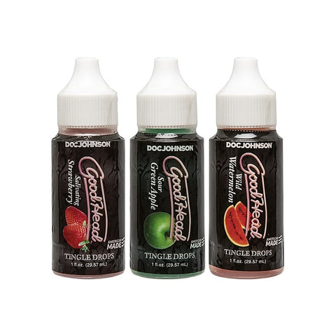 Good Head Tingle Drops Anal Lube 3 Pack by Doc Johnson - Delay and Excite Sprays