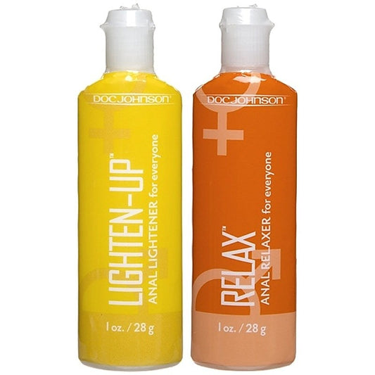 Lighten-Up + Relax 2-Pack Anal Lube Set by Doc Johnson - Delay and Excite Sprays