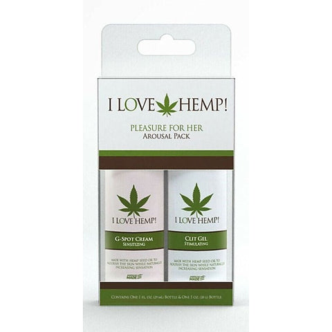 I Love Hemp Pleasure for Her Arousal Pack by Doc Johnson - Delay and Excite Sprays
